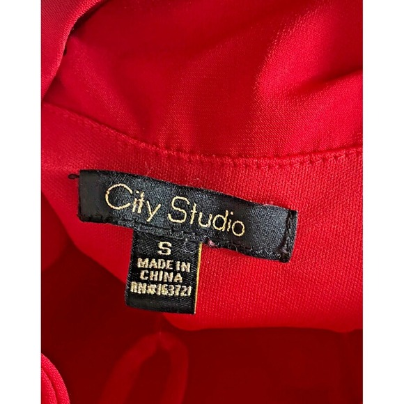 City Studio Women's Red Scarlet Y2K Dress Asymmetrical Hem Open Back Size Small - Picture 3 of 4